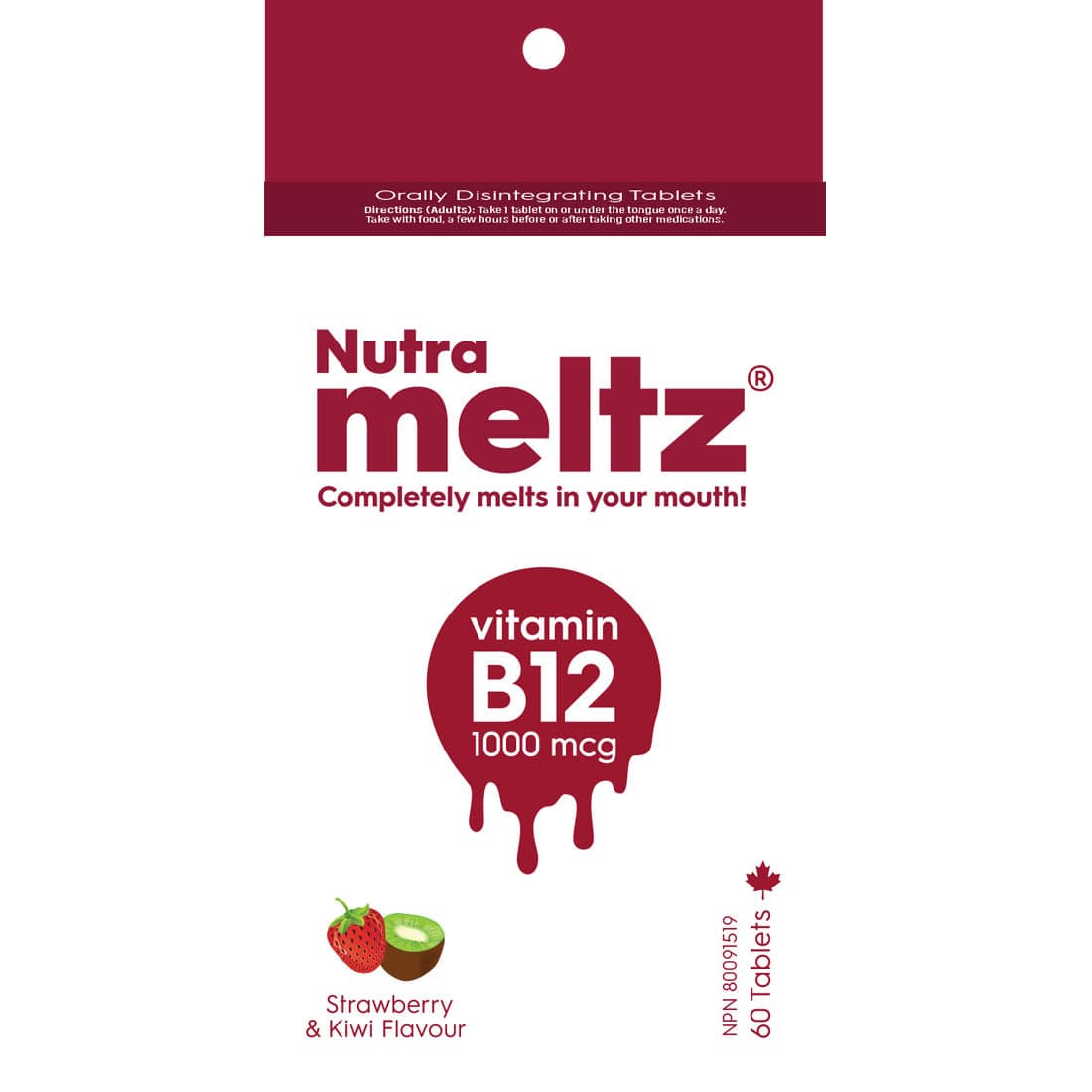 Nutrameltz Vitamin B12 1000mcg, 60 Orally Dissolving Tablets