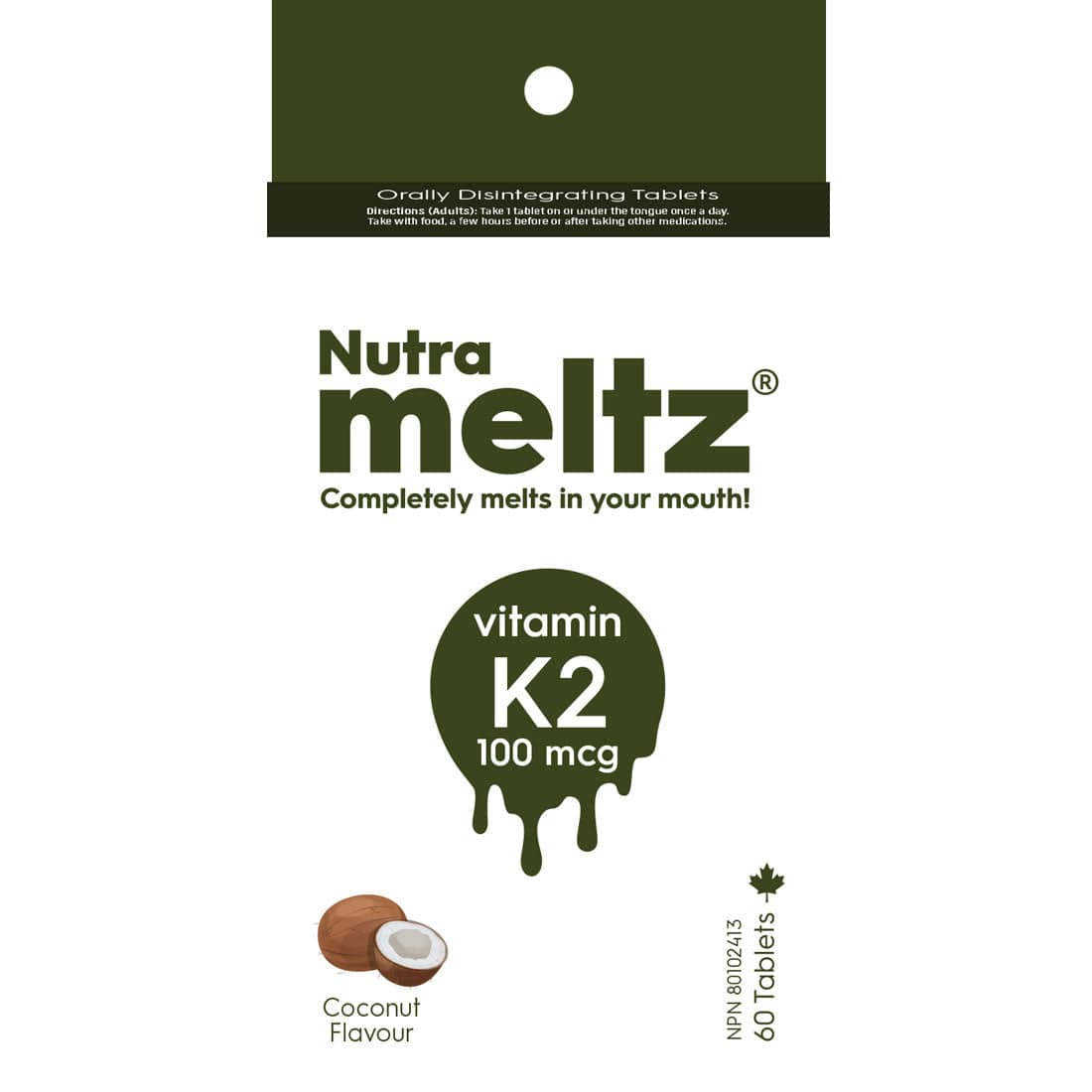 Nutrameltz Vitamin K2 100mcg, 60 Orally Dissolving Tablets