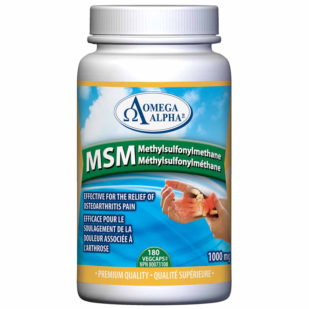 Omega Alpha MSM (Methylsulfonylmethane), 180 Capsules