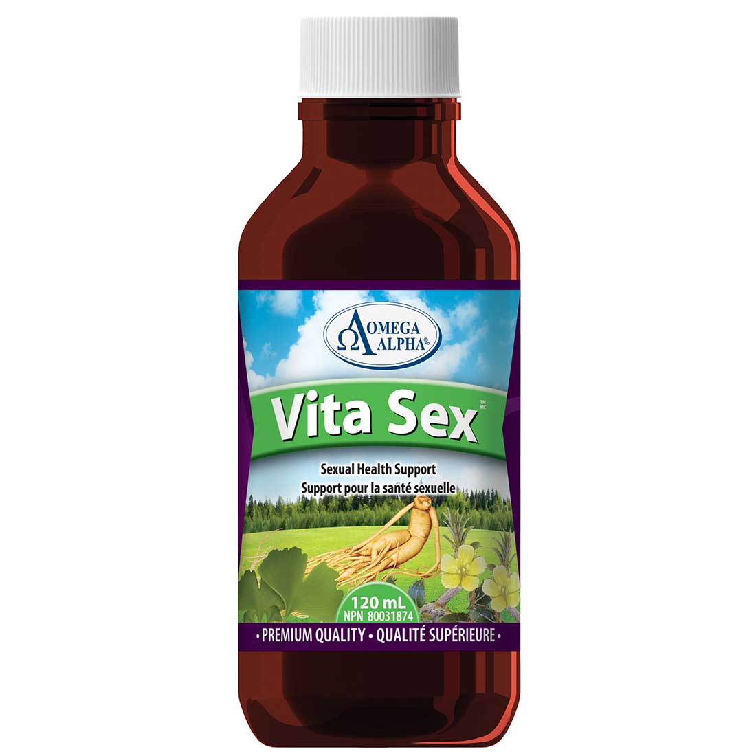 Omega Alpha Vita Sex Liquid, Herbal Sexual Health and Libido Support for Men and Women, 120ml