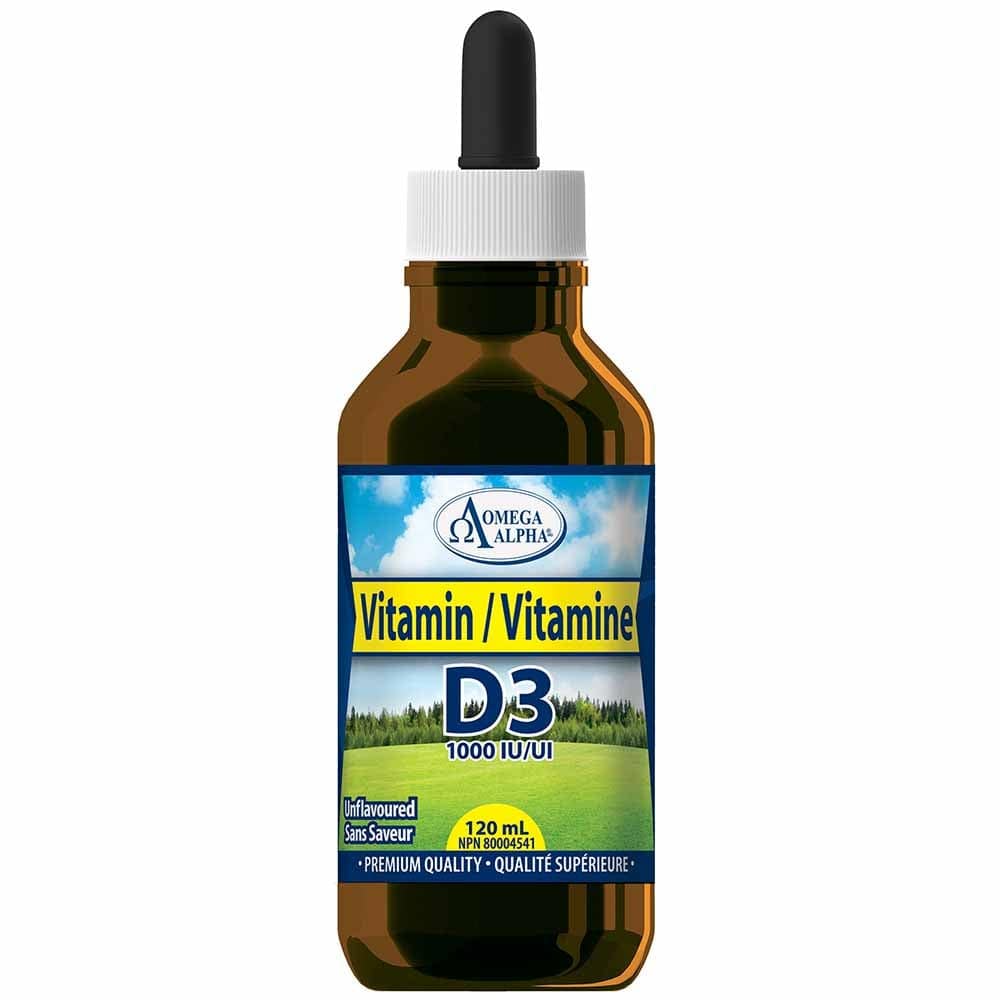 Omega Alpha Vitamin D3 1000IU, 120ml (120 Servings)