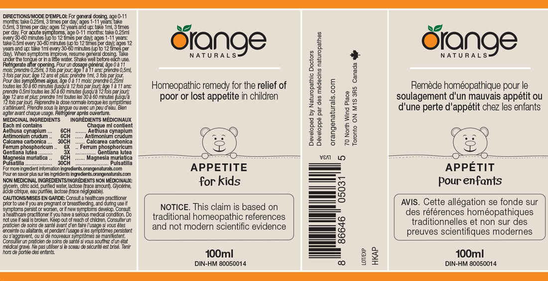 Orange Naturals Appetite (for kids) Homeopathic Remedy, 100ml