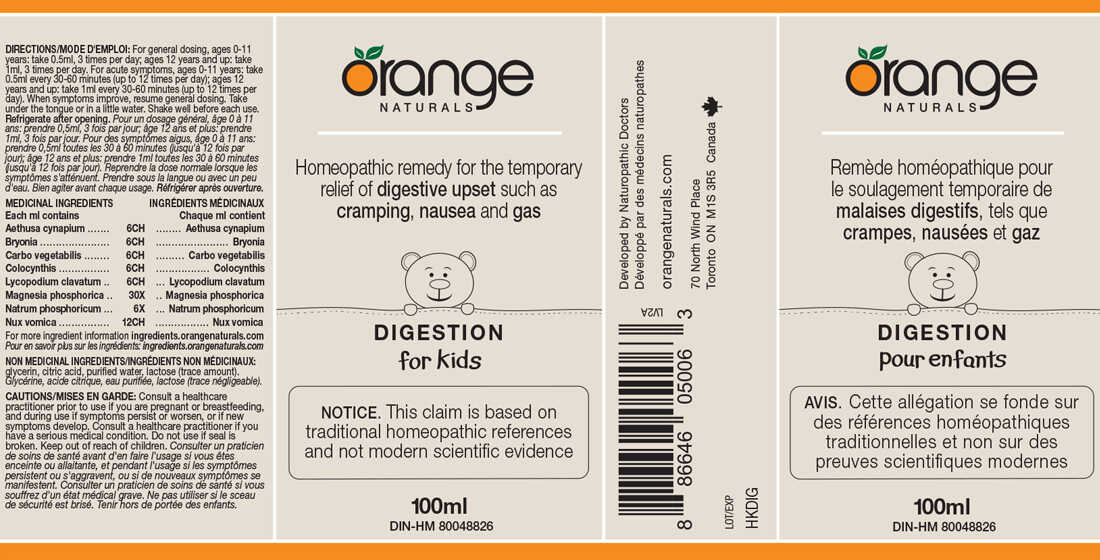Orange Naturals Digestion For Kids Homeopathic Remedy, 100ml