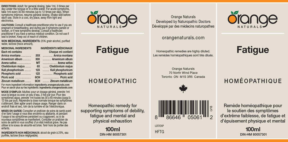 Orange Naturals Fatigue Homeopathic, 100ml