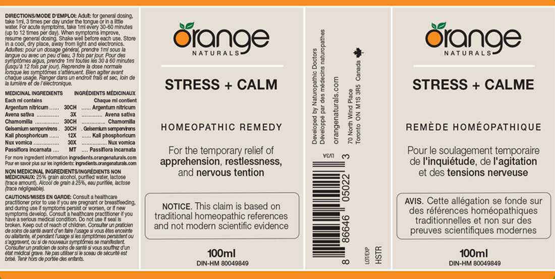 Orange Naturals Stress + Calm Homeopathic Remedy, 100ml