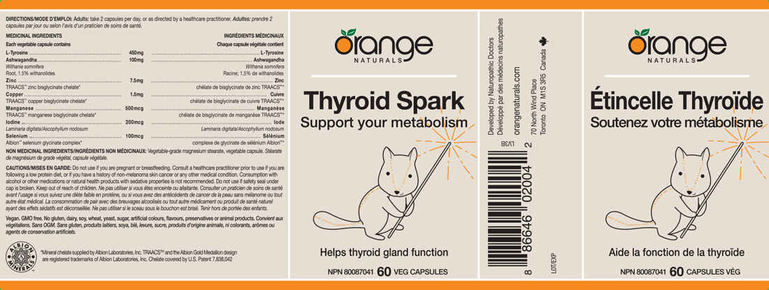 Orange Naturals Thyroid Spark (Formerly Thyroid Health), 60 V-Capsules
