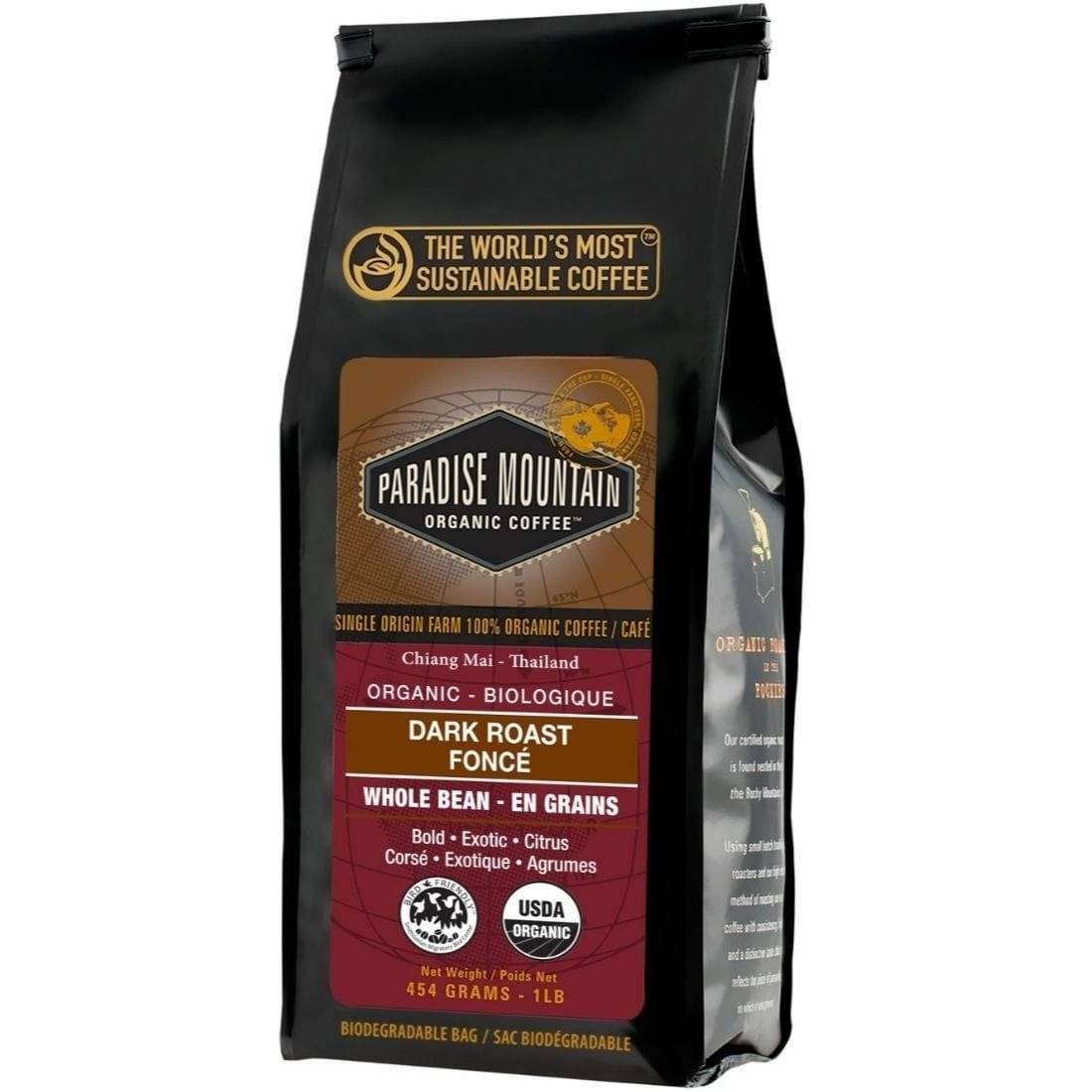 Paradise Mountain Organic Coffee Dark Roast Whole Bean