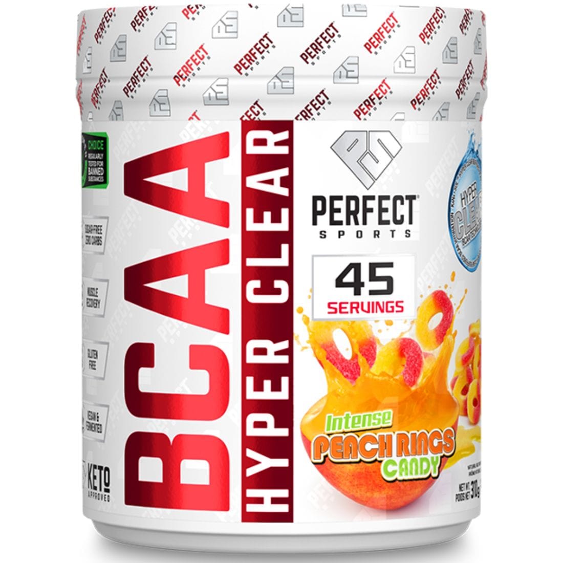Perfect Sports BCAA Hyperclear (Fermented and Vegan), 45 Servings