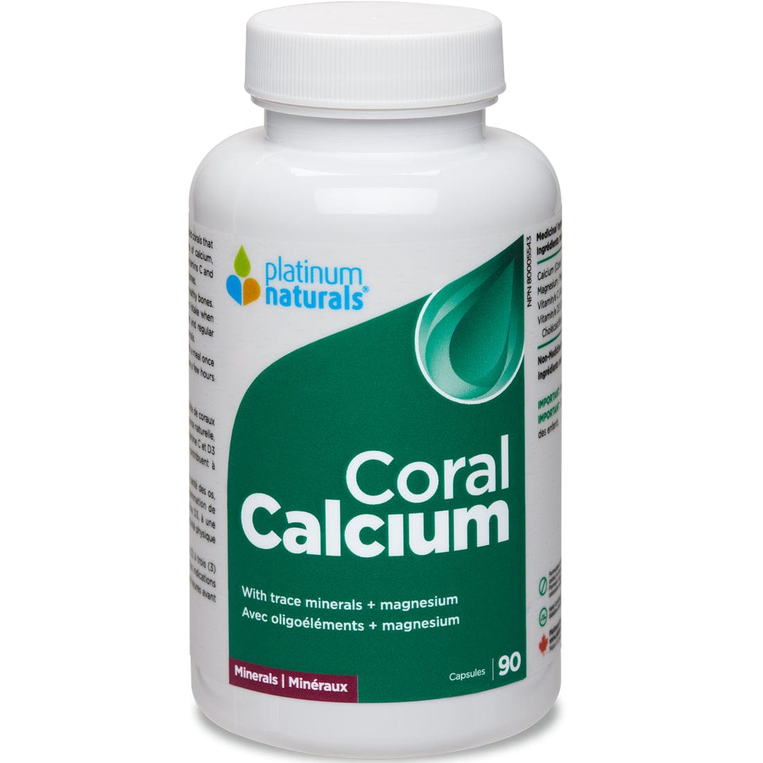 Platinum Naturals Coral Calcium 150mg with Magnesium, Vitamin C and Vitamin D, 90 Capsules