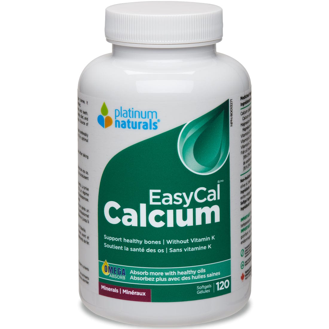 Platinum Naturals EasyCal Calcium Extra Strength (with Magnesium, D3 and Fish Oil)