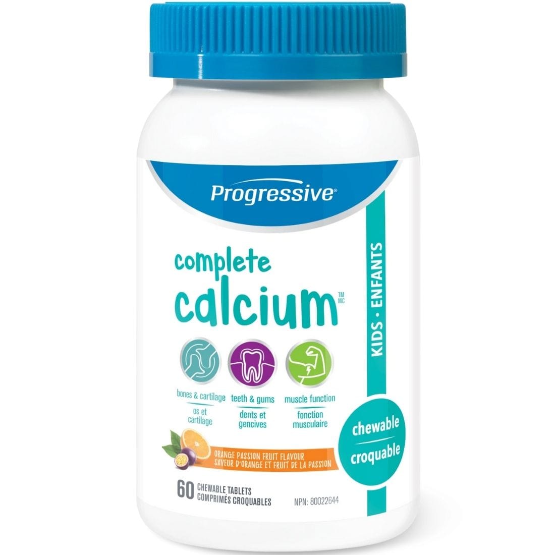 Progressive Complete Chewable Calcium For Kids with Greens, Magnesium, D3 and DHA