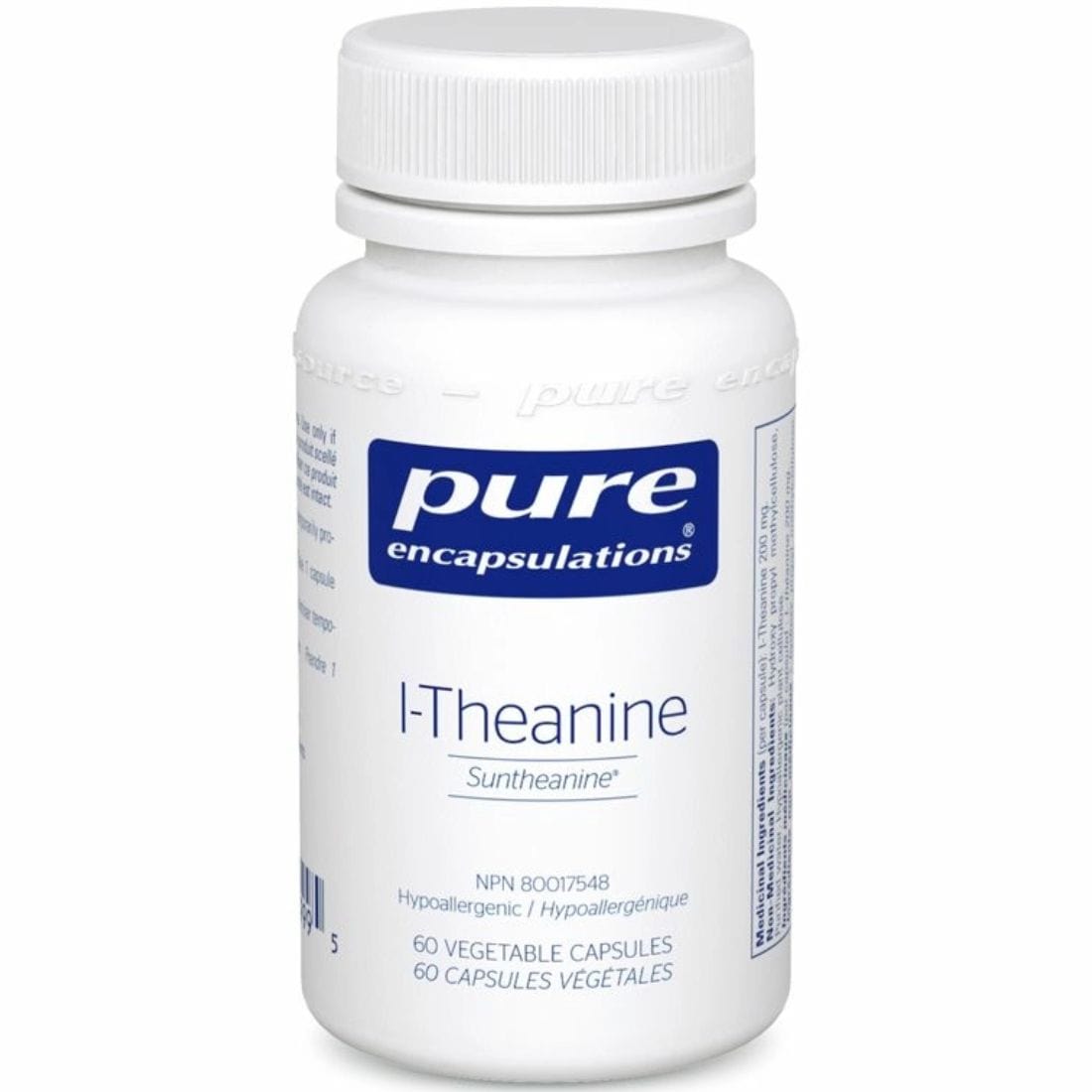 Pure Encapsulations L-Theanine 200mg, Suntheanine, 60 Vegetable Capsules