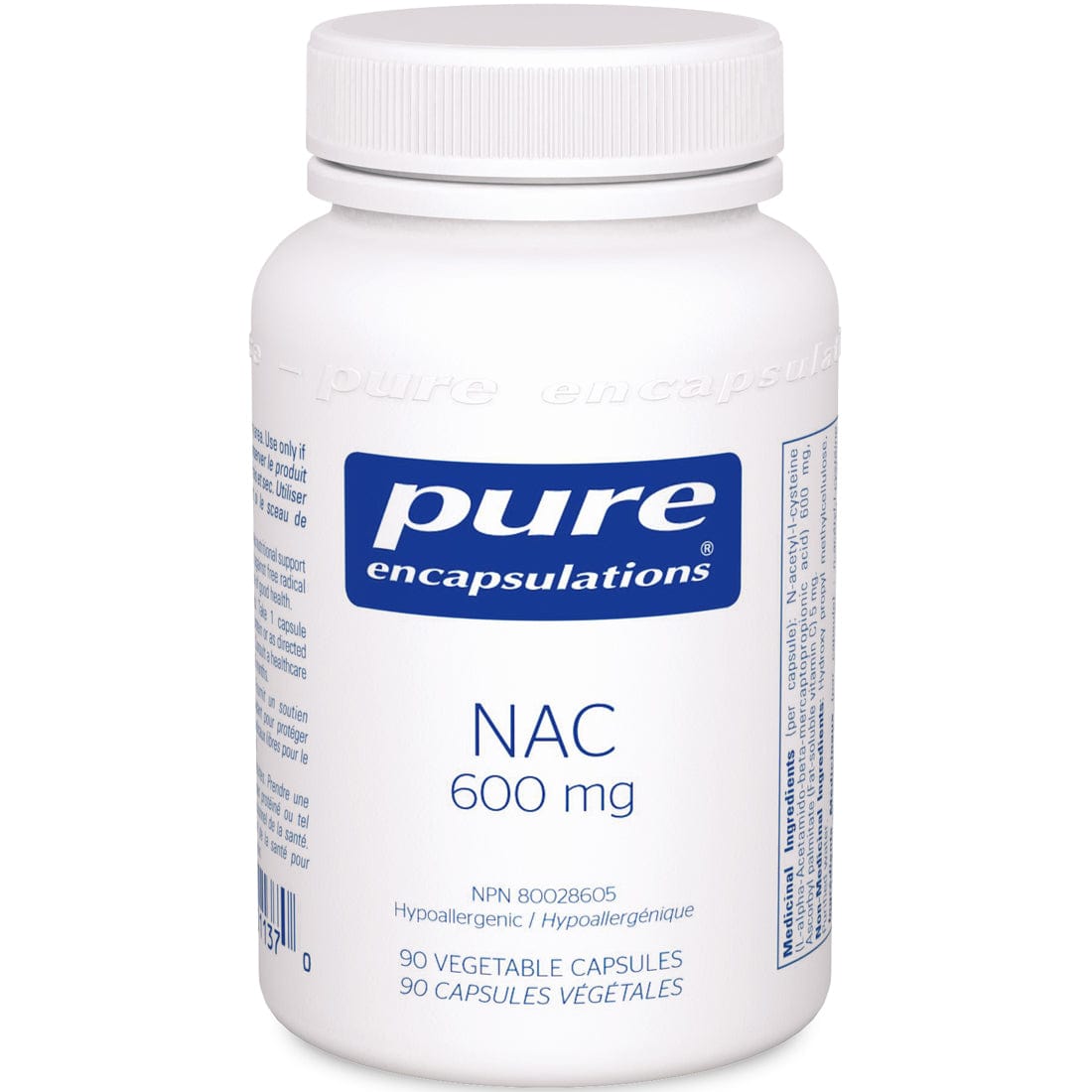 90 Vegetable Capsules | Pure Encapsulations NAC 600mg 90 Vegetable Capsules