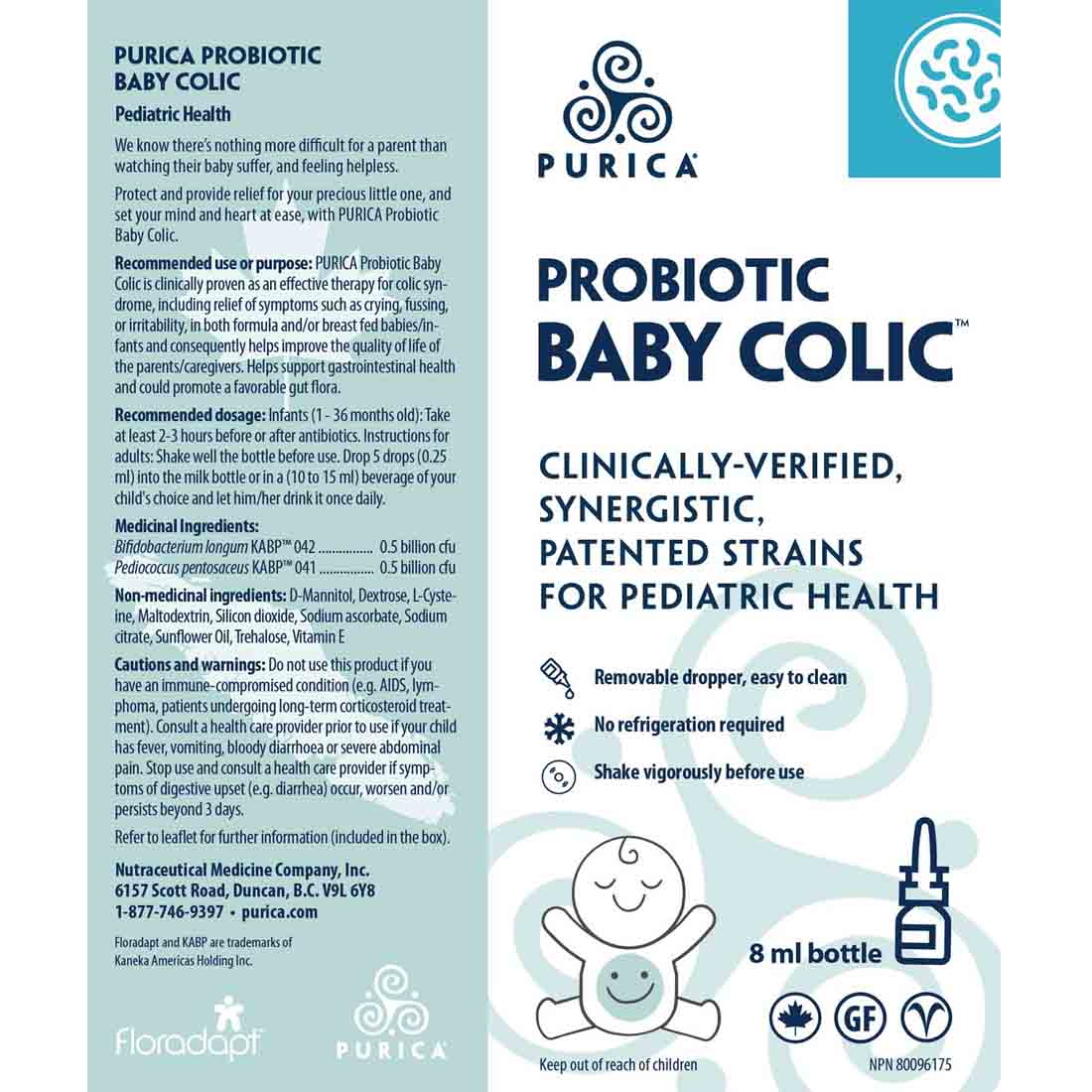 Purica Probiotic Baby Colic, 8 ml Dropper