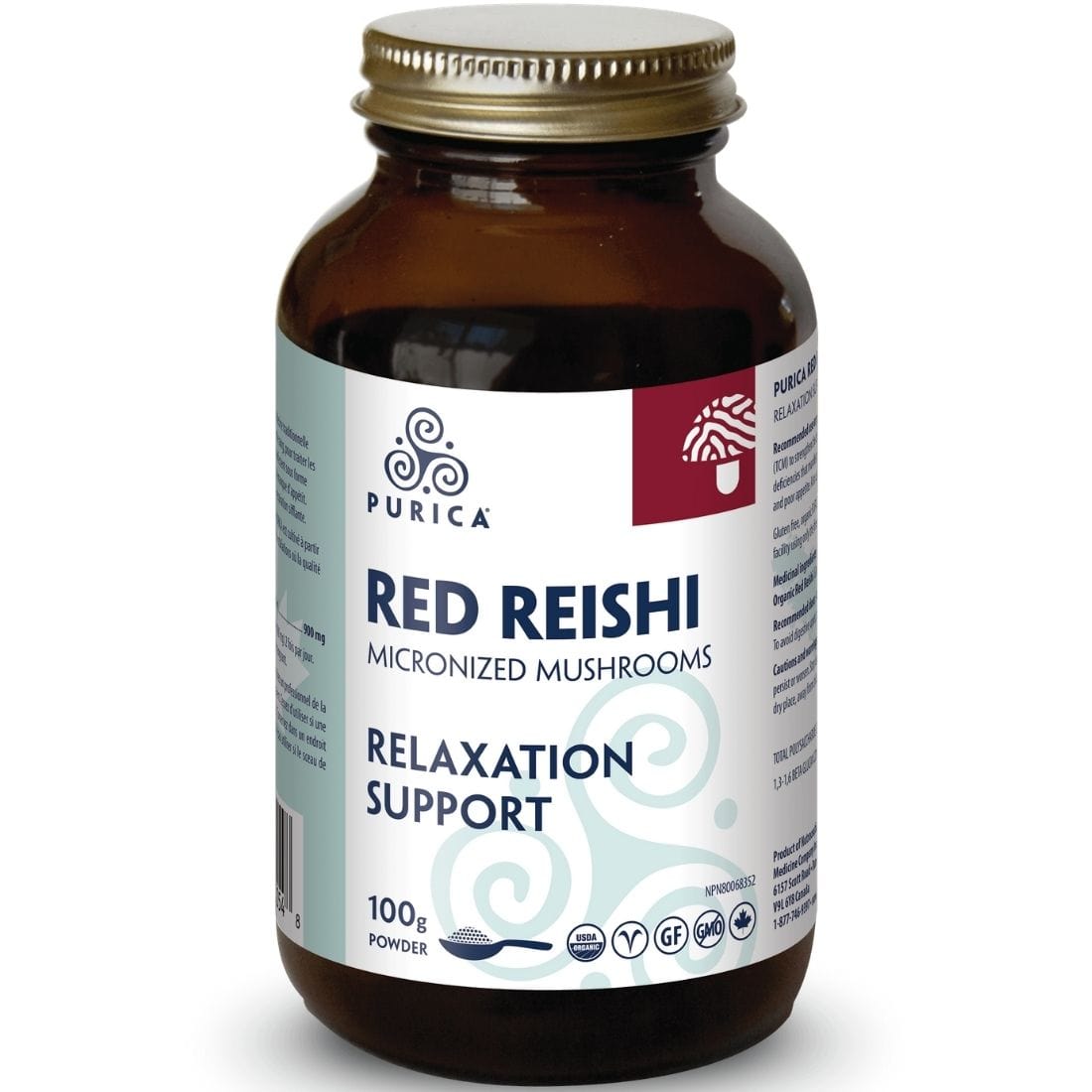 Purica Red Reishi Powder, 100g