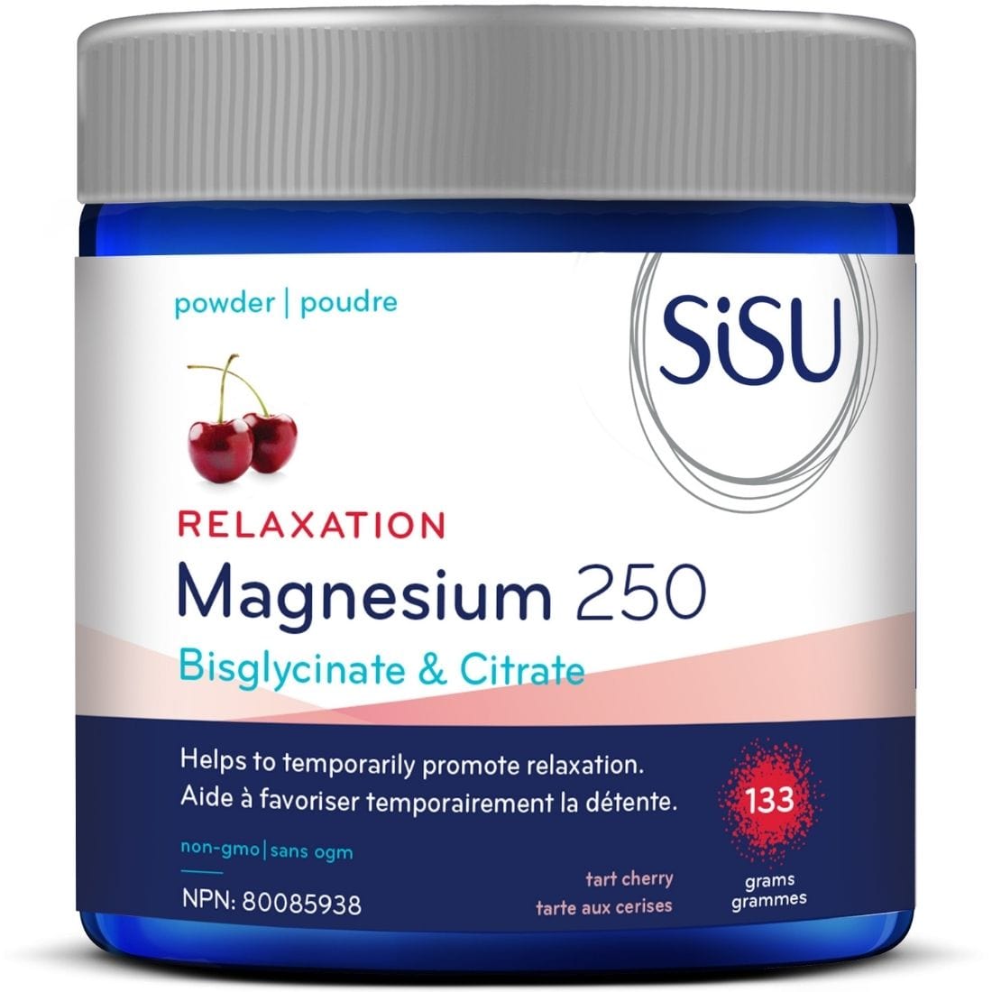 SISU Magnesium Powder 250mg Relaxation Blend (bisglycinate and citrate) with Theanine and GABA