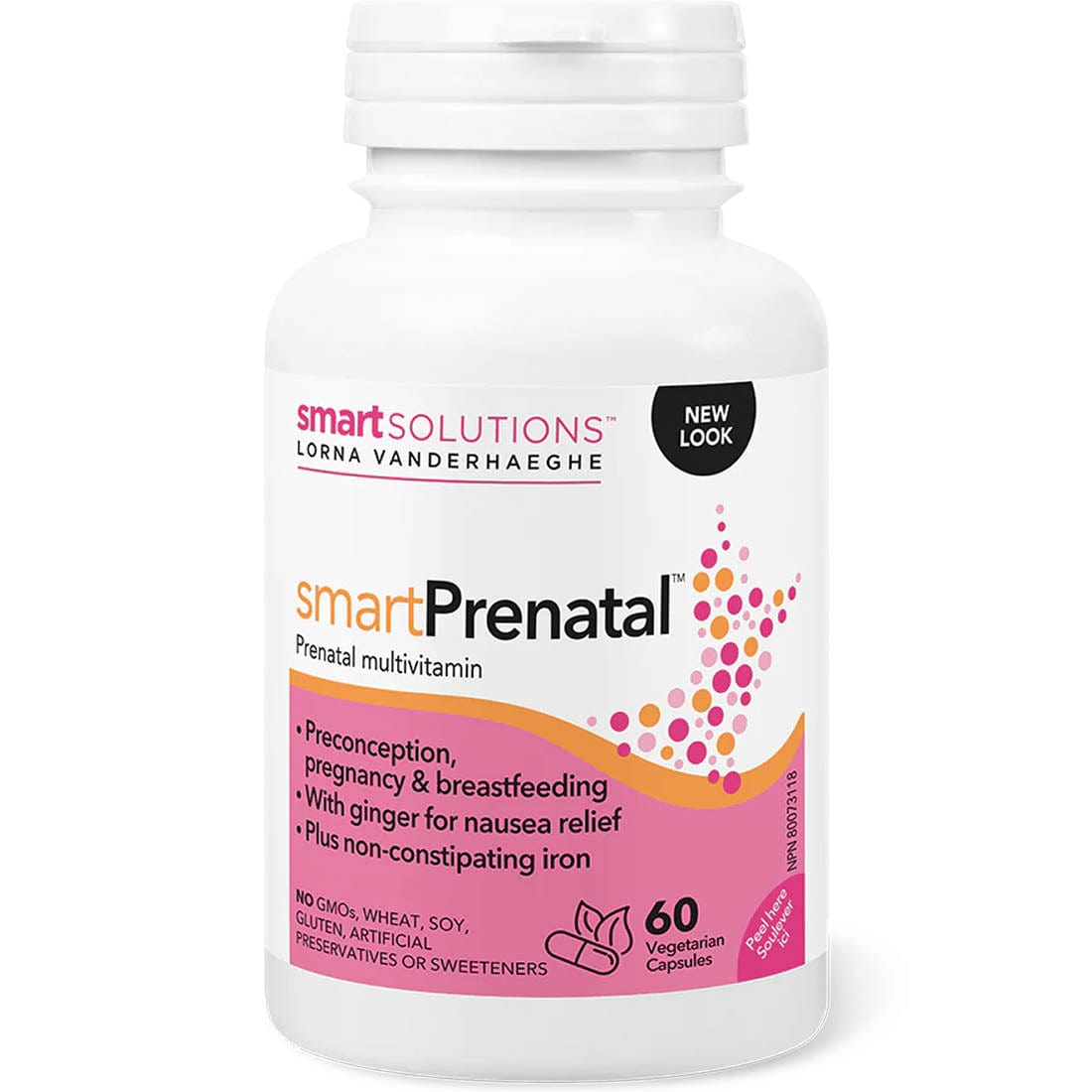 Smart Solutions SmartPrenatal Prenatal Multivitamin, Preconception, Pregnancy and Breastfeeding, 60 Vegetarian Capsules
