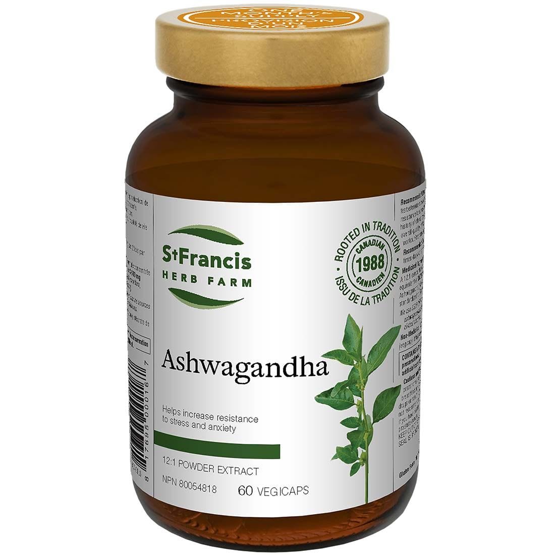 St. Francis Ashwagandha Capsules 300mg, KSM-66 Ashwagandha 12:1 Extract, Support for Anxiety, Nervousness, Insomnia