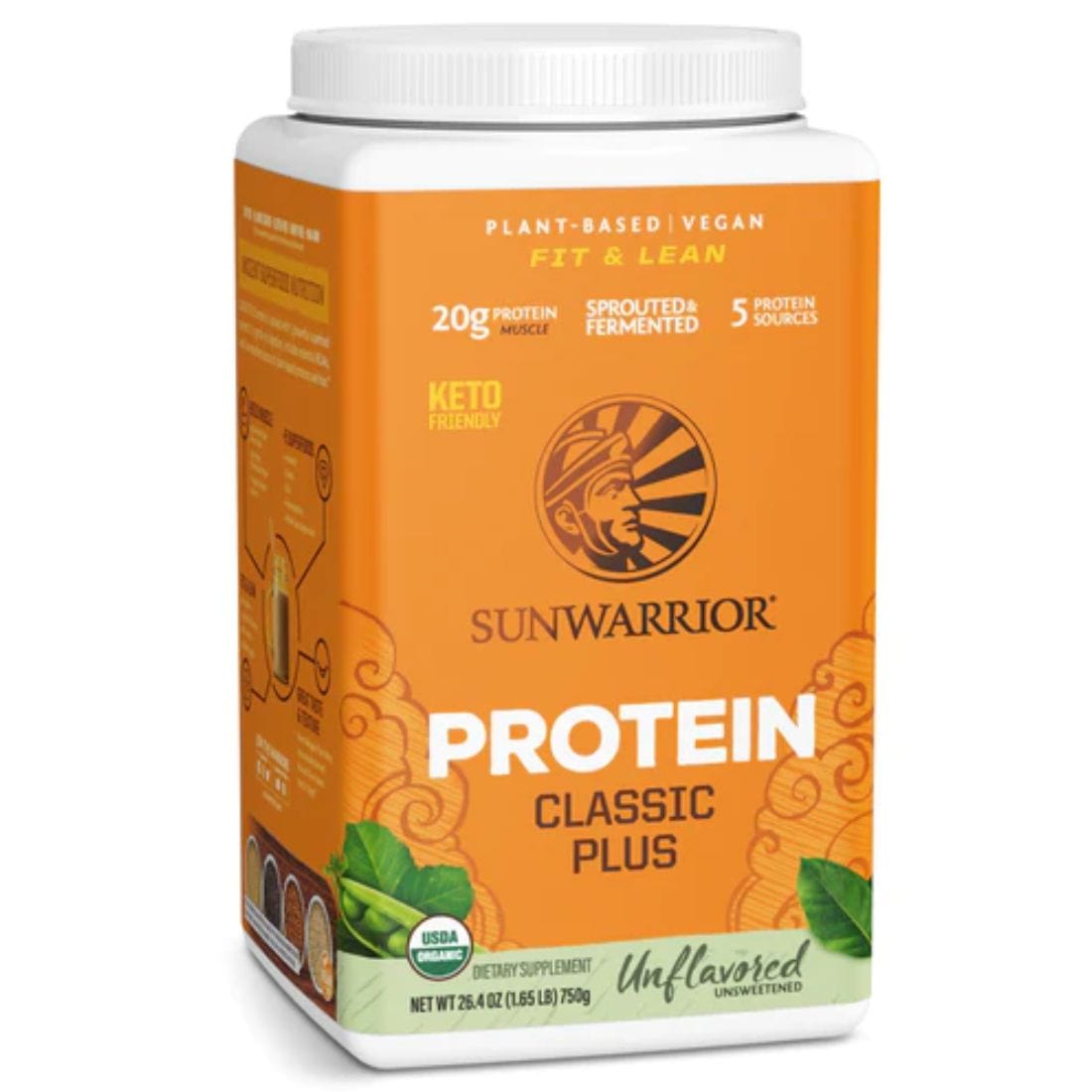 Sun Warrior Protein Classic Plus Protein, Sprouted Brown Rice, Chia, Quinoa, Amaranth, Raw Vegan Fermented Protein