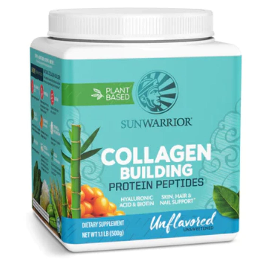 Sun Warrior Collagen Building Protein Peptides, Plant Based with Hair, Skin and Nail Support, 500g