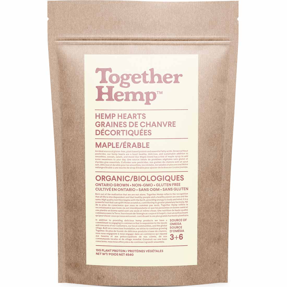 Together Hemp, Hemp Hearts - Maple, 454g