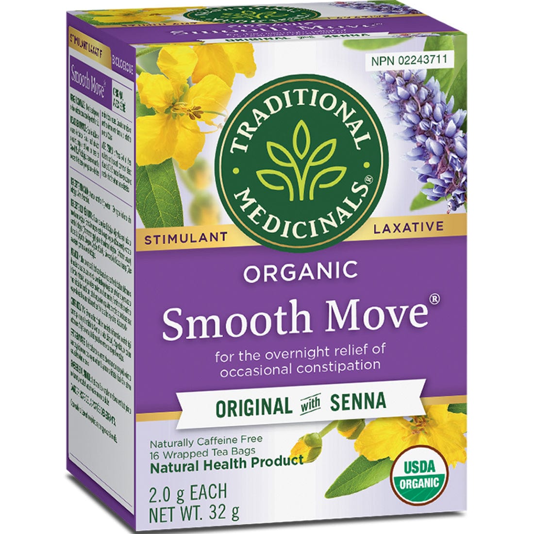 Traditional Medicinals Organic Smooth Move Tea, 16 Wrapped Tea Bags