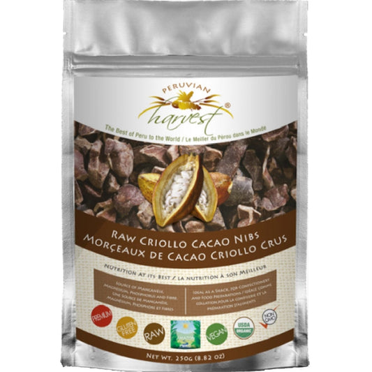 Uhtco Peruvian Harvest Raw Organic Criollo Cacao Nibs, 250g