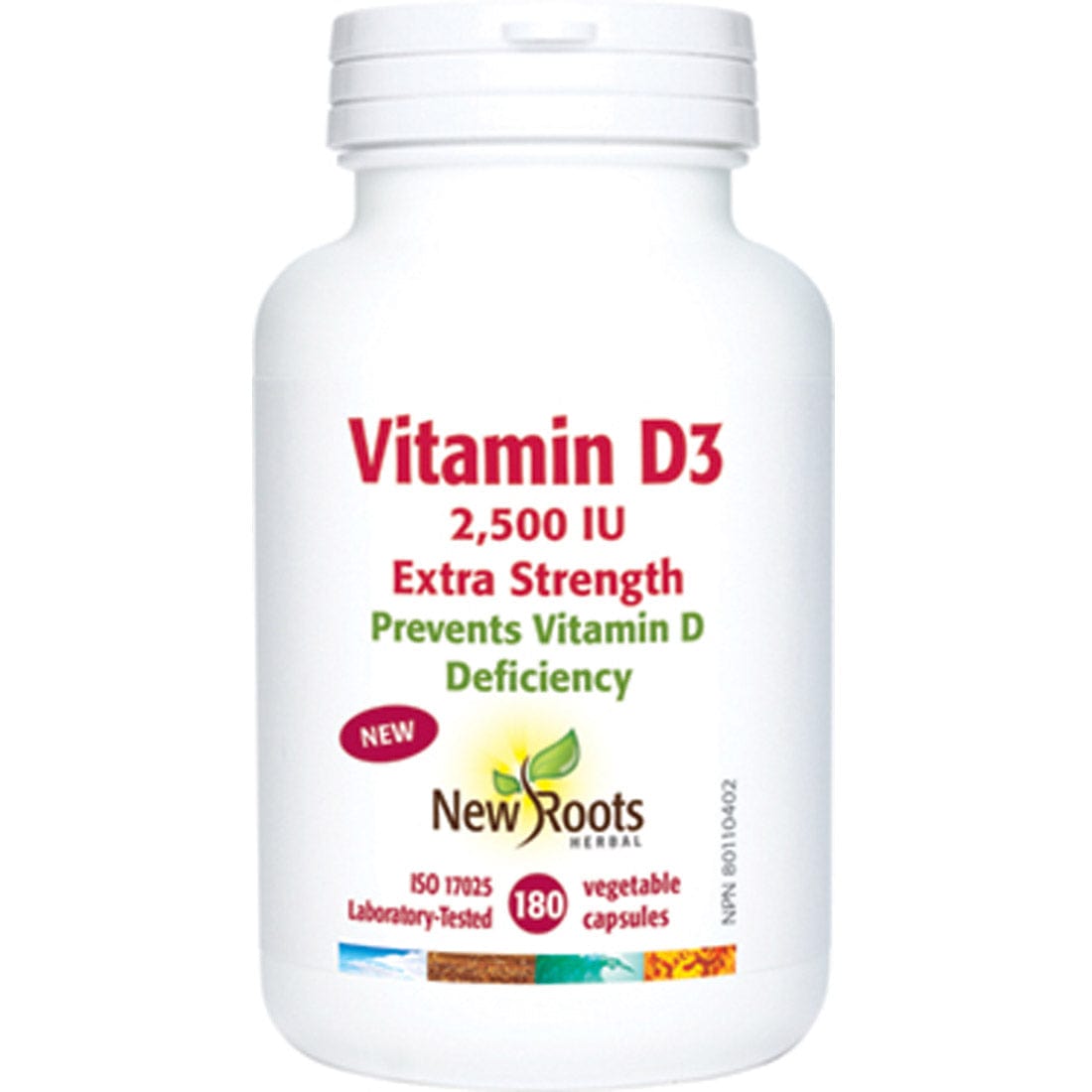 New Roots Vitamin D3 2,500 IU Extra Strength (Capsules)