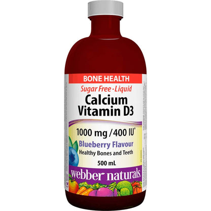 Webber Naturals Calcium with Vitamin D3 Liquid, 1000mg/400IU, 500ml