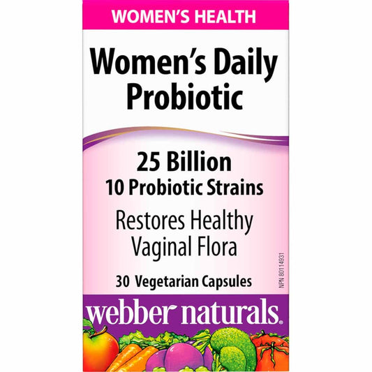 Webber Naturals Women's Daily Probiotic 25 Billion, 30 Vegetarian Capsules