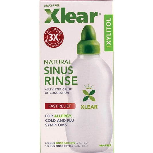 Xlear Natural Sinus Rinse with 236ml Sinus Rinse Bottle, 6 Sinus Rinse Packets