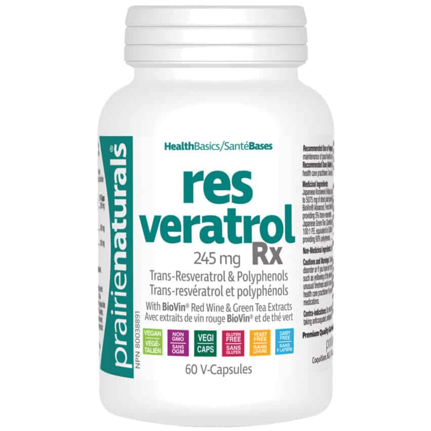 60 Vegetable Capsules | Prairie Naturals Reseratrol Rx