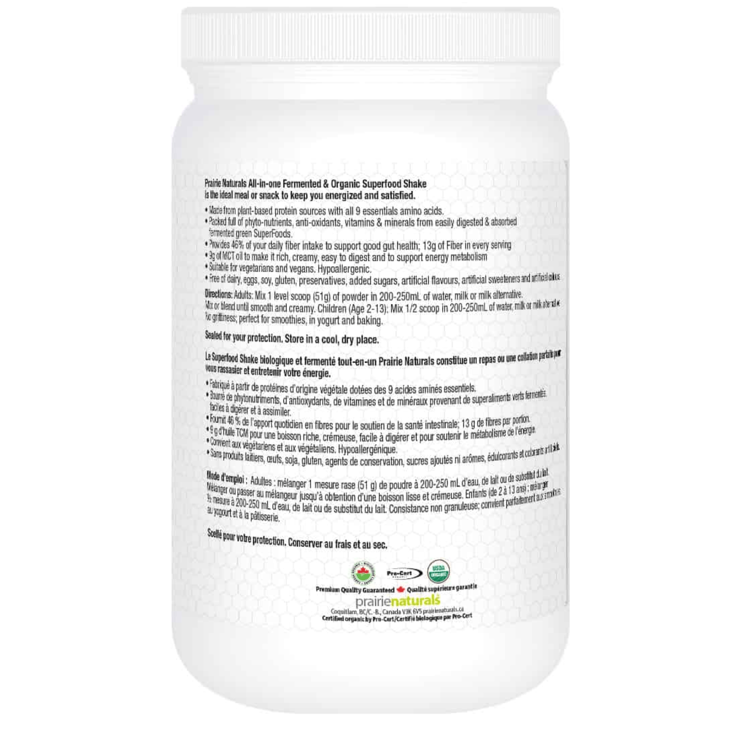 Prairie Naturals Fermented Super Food Shake, 512g, CLEARANCE 75% OFF EXPIRES Oct 2025