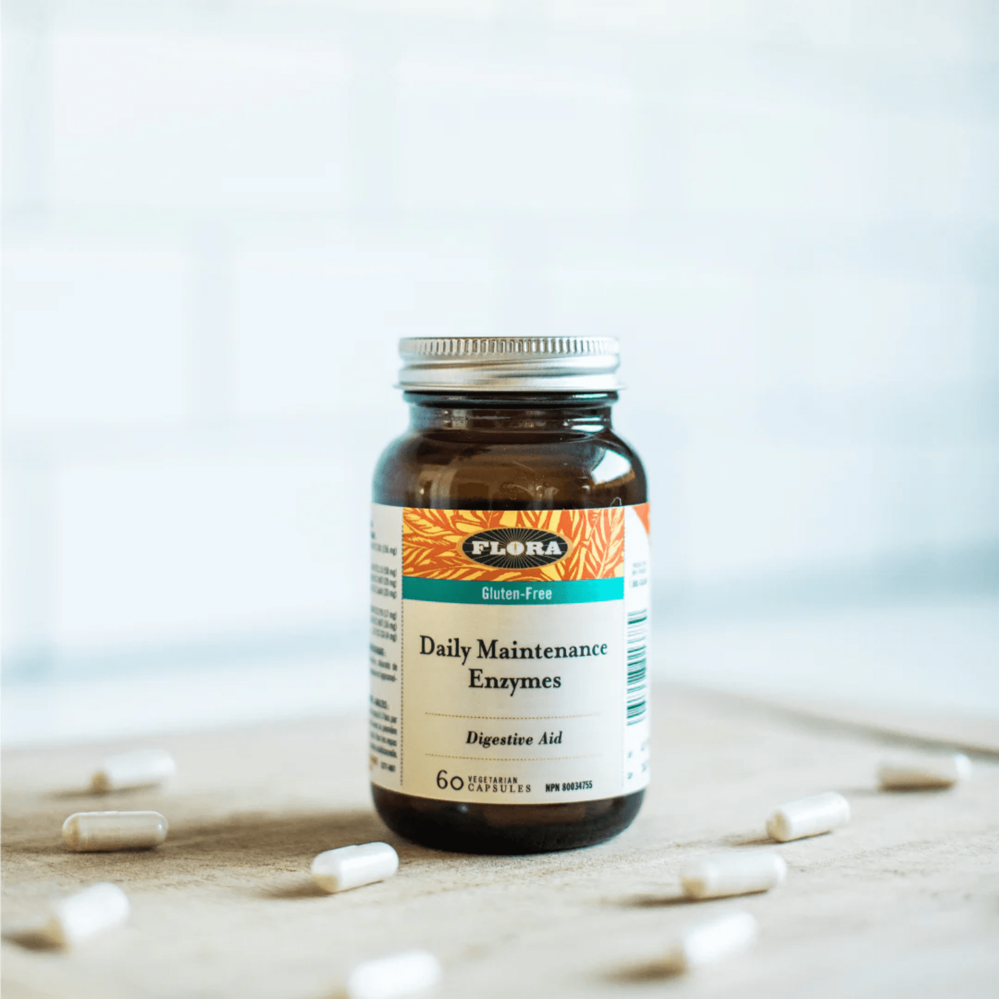 60 Vegetable Capsules | Flora Daily Maintenace Digestive Enzymes