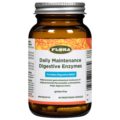 60 Vegetable Capsules | Flora Daily Maintenace Digestive Enzymes