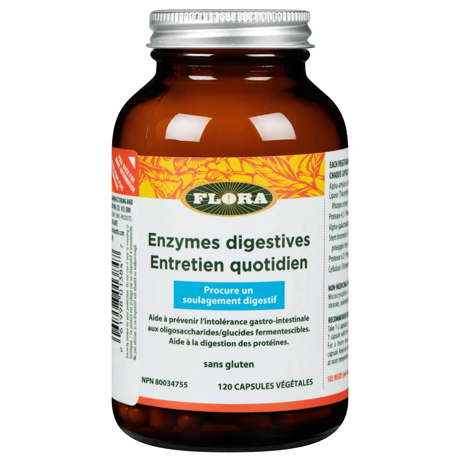 120 Vegetable Capsules | Flora Daily Maintenance Digestive Enzymes