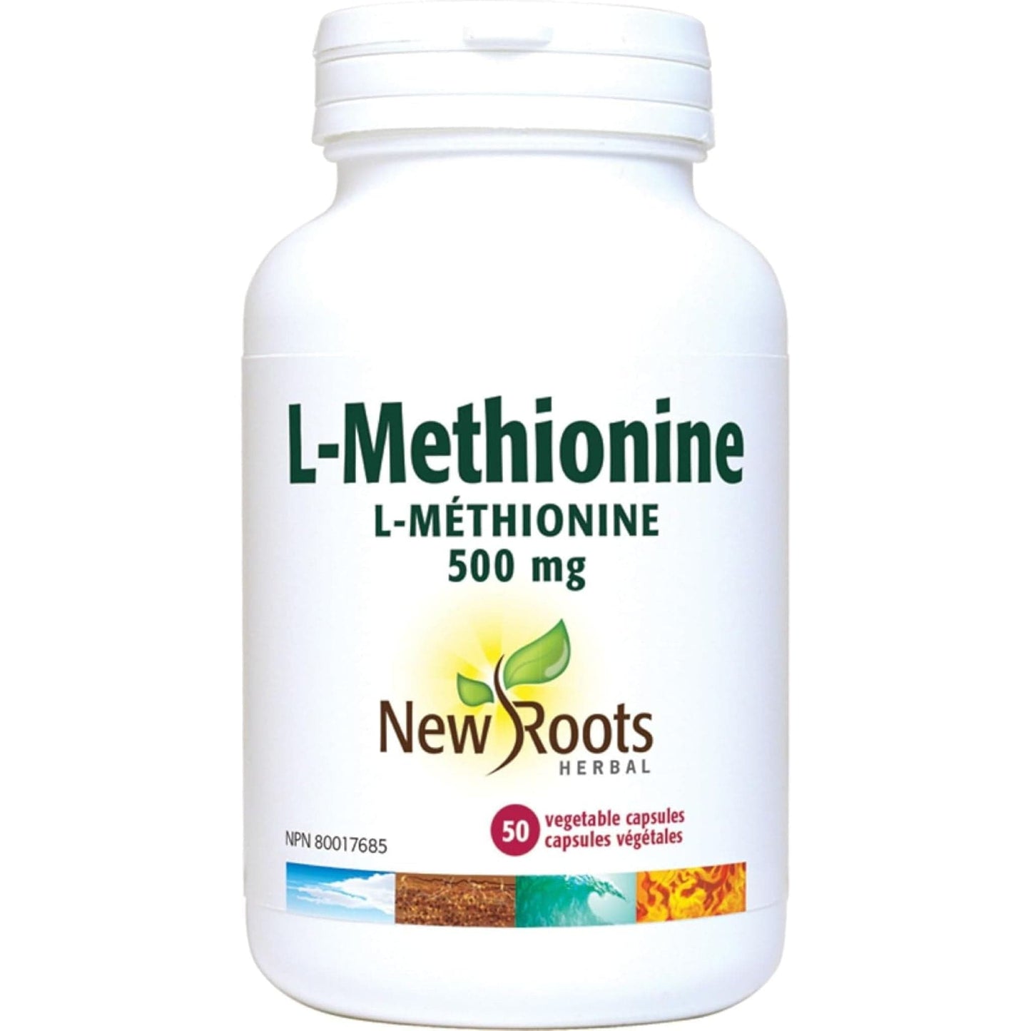 50 Vegetable Capsules | New Roots L-Methionine 500mg