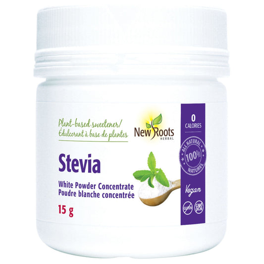 15g | New Roots Herbal Stevia White Powder Concentrate tub