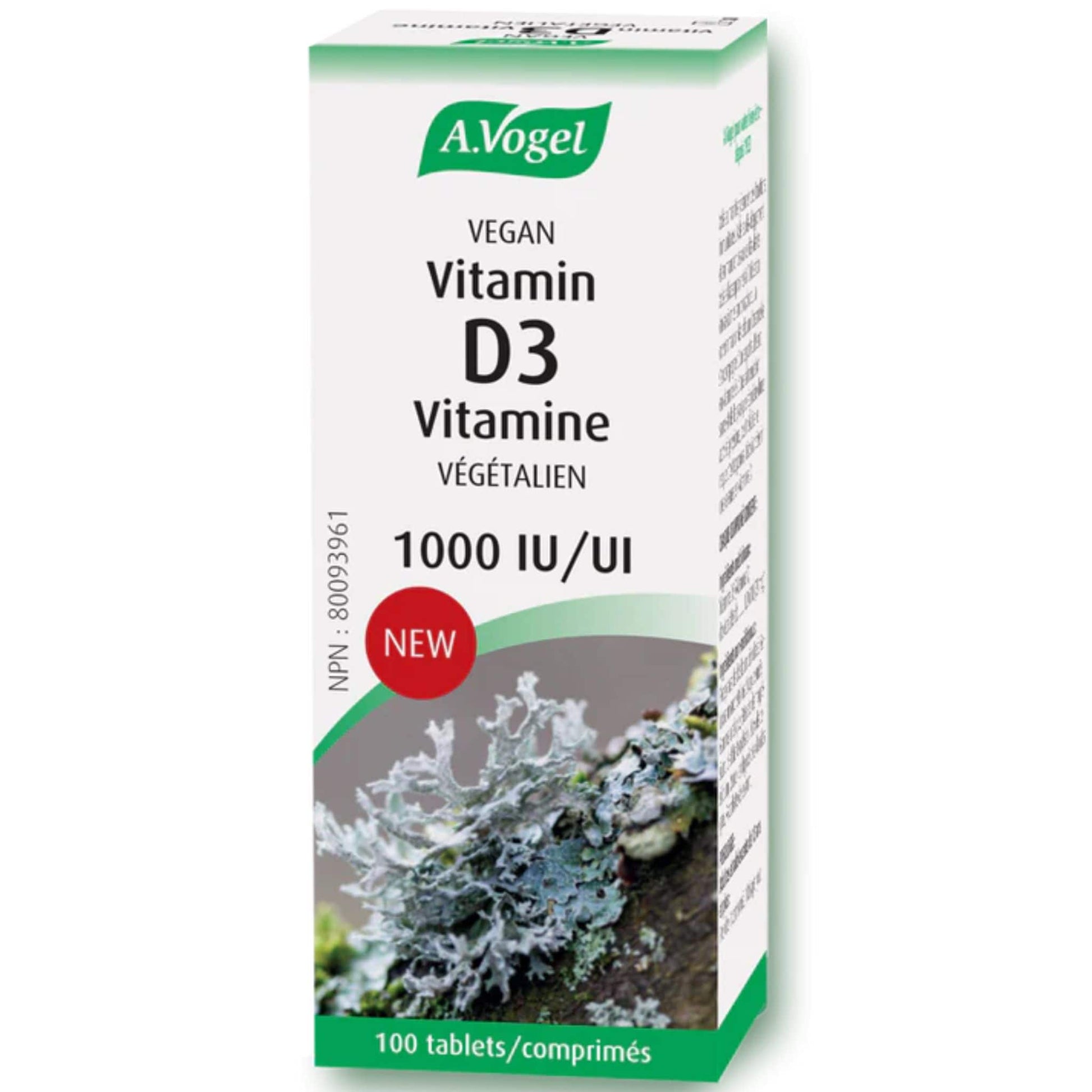 100 Tablets | A.Vogel Vitamin D3 1000 IU