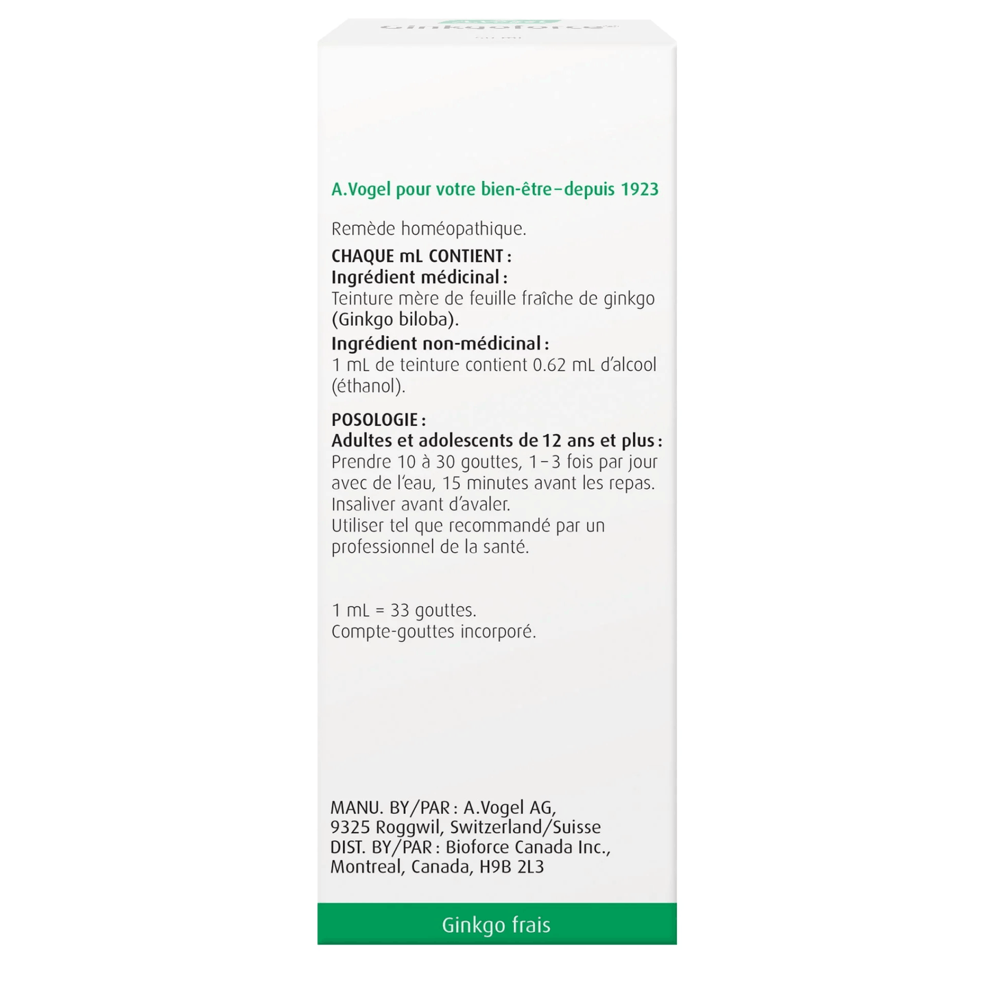 50ml Natural Flavour | A.Vogel Ginkgoforce