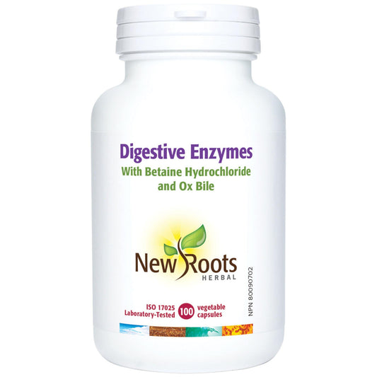 New Roots Digestive Enzymes with Betaine and Ox Bile, 100 Capsules
