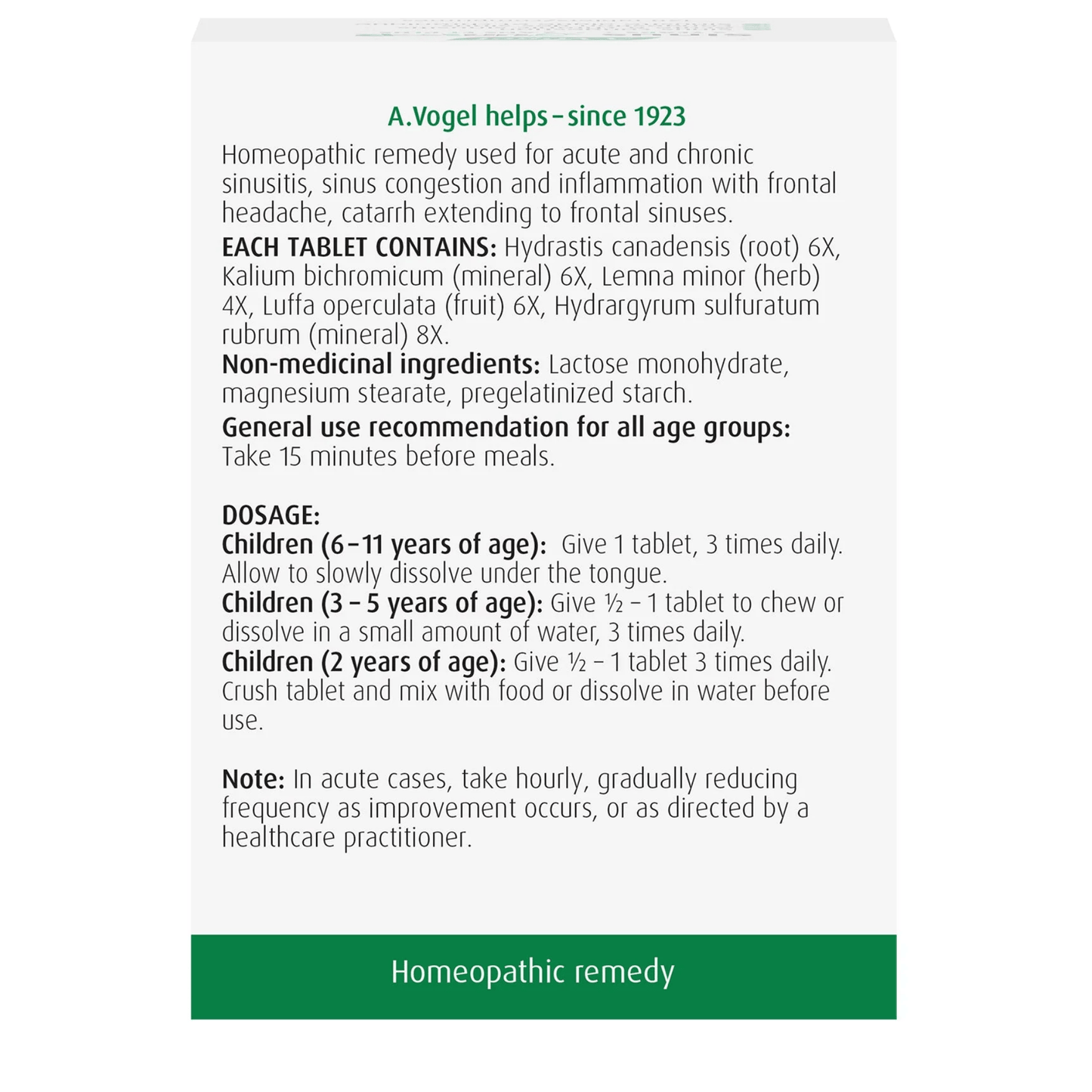 120 Tablets  | A.Vogel Sinus Junior