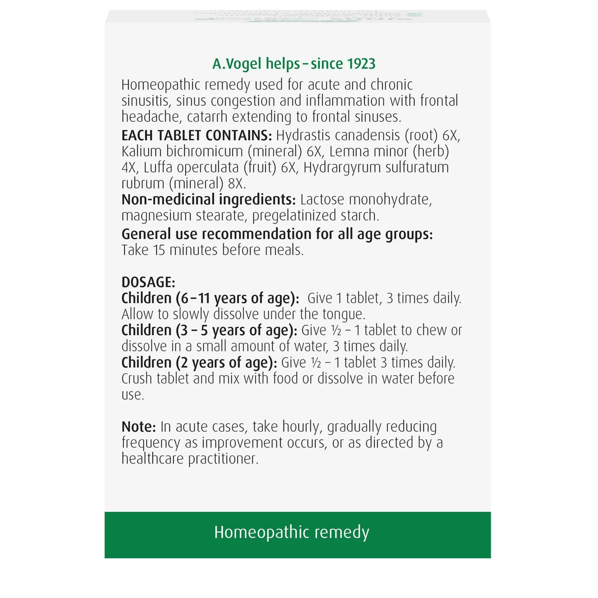 120 Tablets  | A.Vogel Sinus Junior