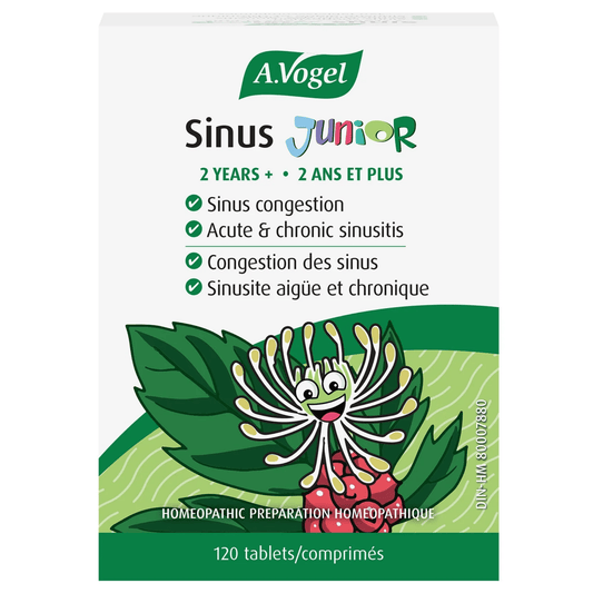 A.Vogel Sinus Junior, Gentle Homeopathic Sinus Relief for Ages 2 And Up, 120 Tablets