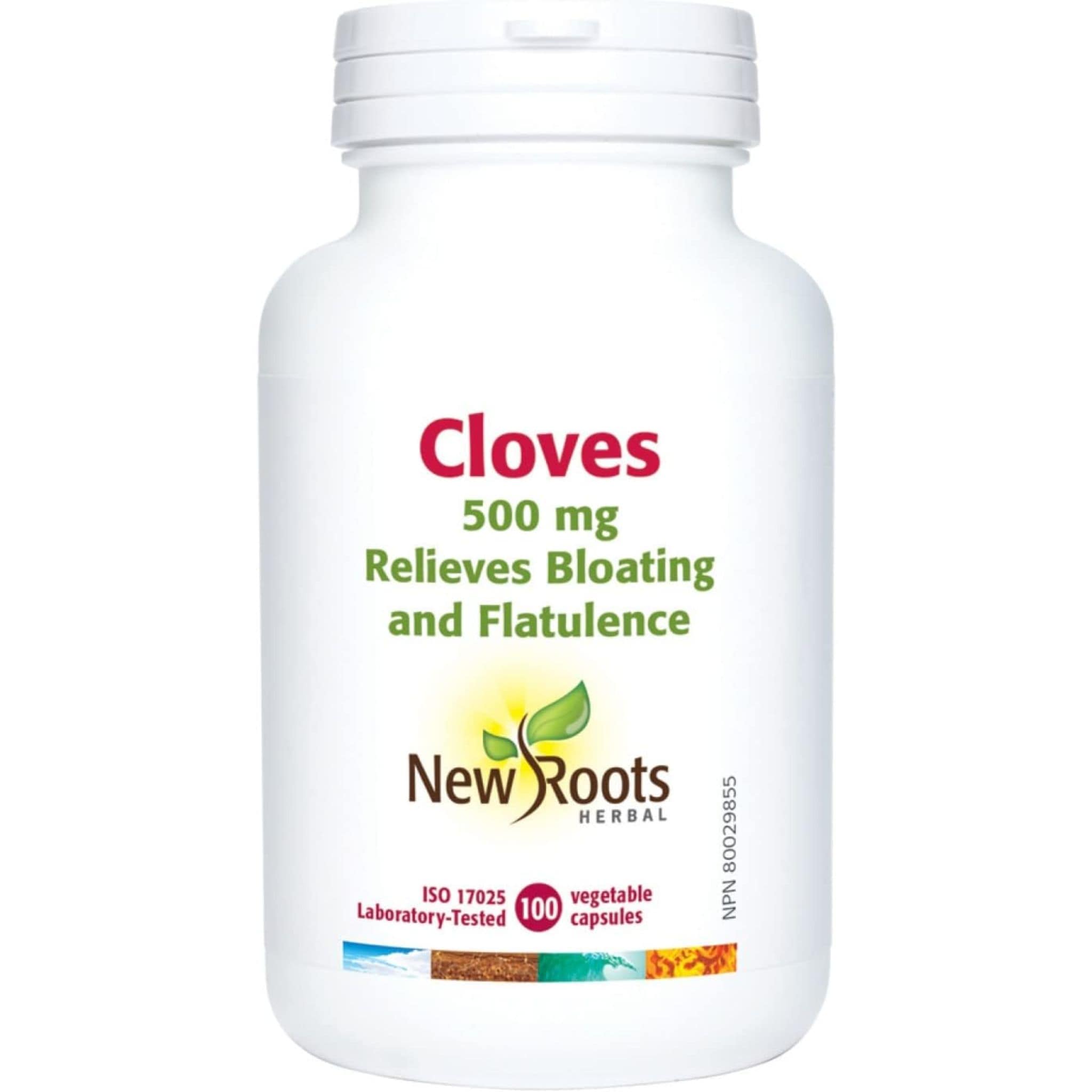 New Roots Cloves 500mg, Bloating, Gas and Digestive Support, 100 Caps