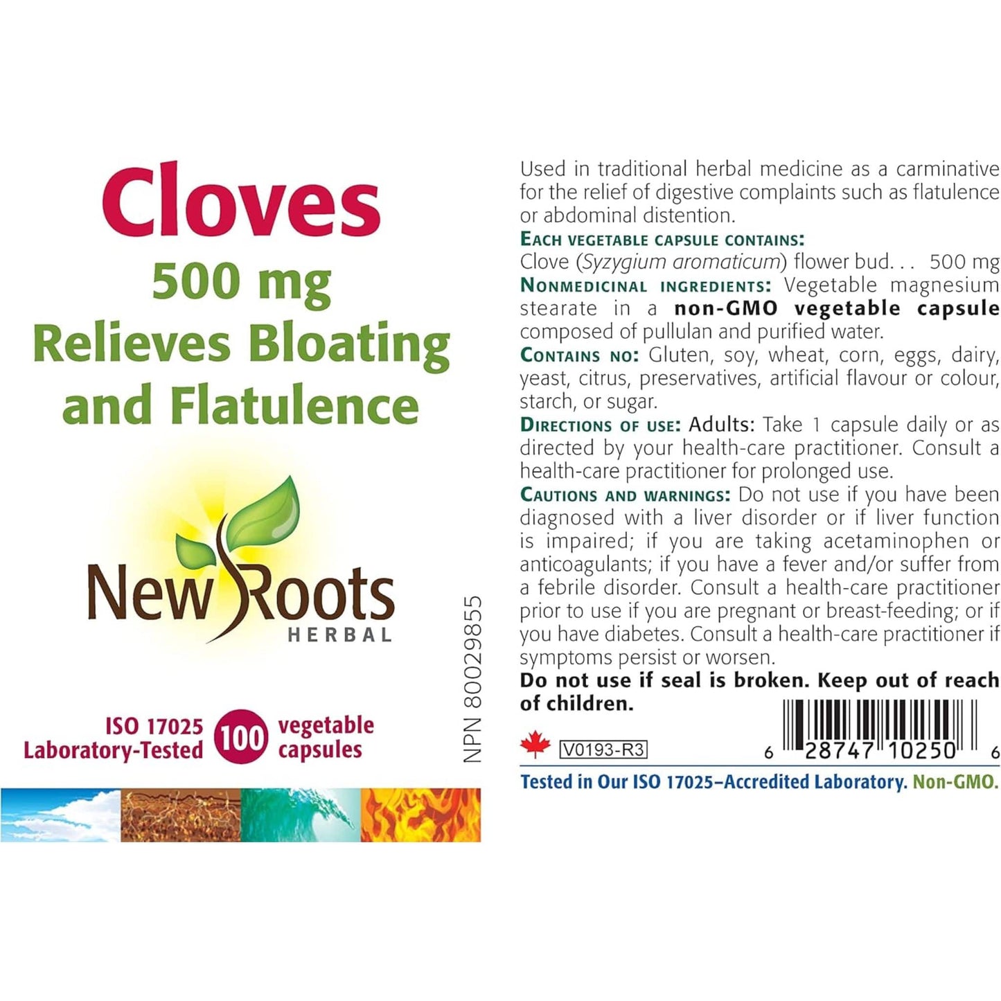 100 Vegetable Capsules | New Roots Herbal Cloves 500 mg