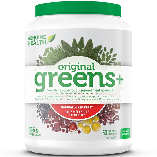 Natural Mixed Berry, 566g | Genuine Health Greens+ Nourishing Superfood Powder // Natural Mixed Berry flavoured