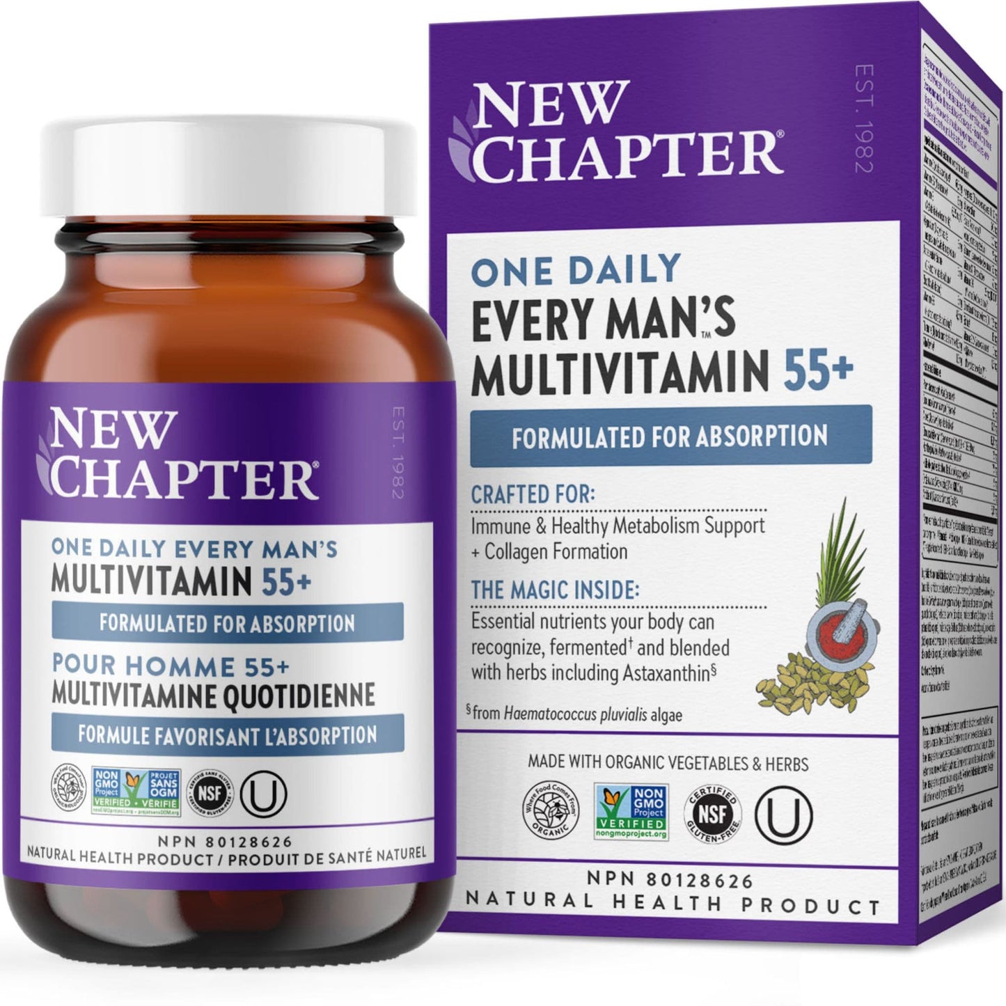 60 Tablets | New Chapter One Daily Every Man's Multivitamin 55+