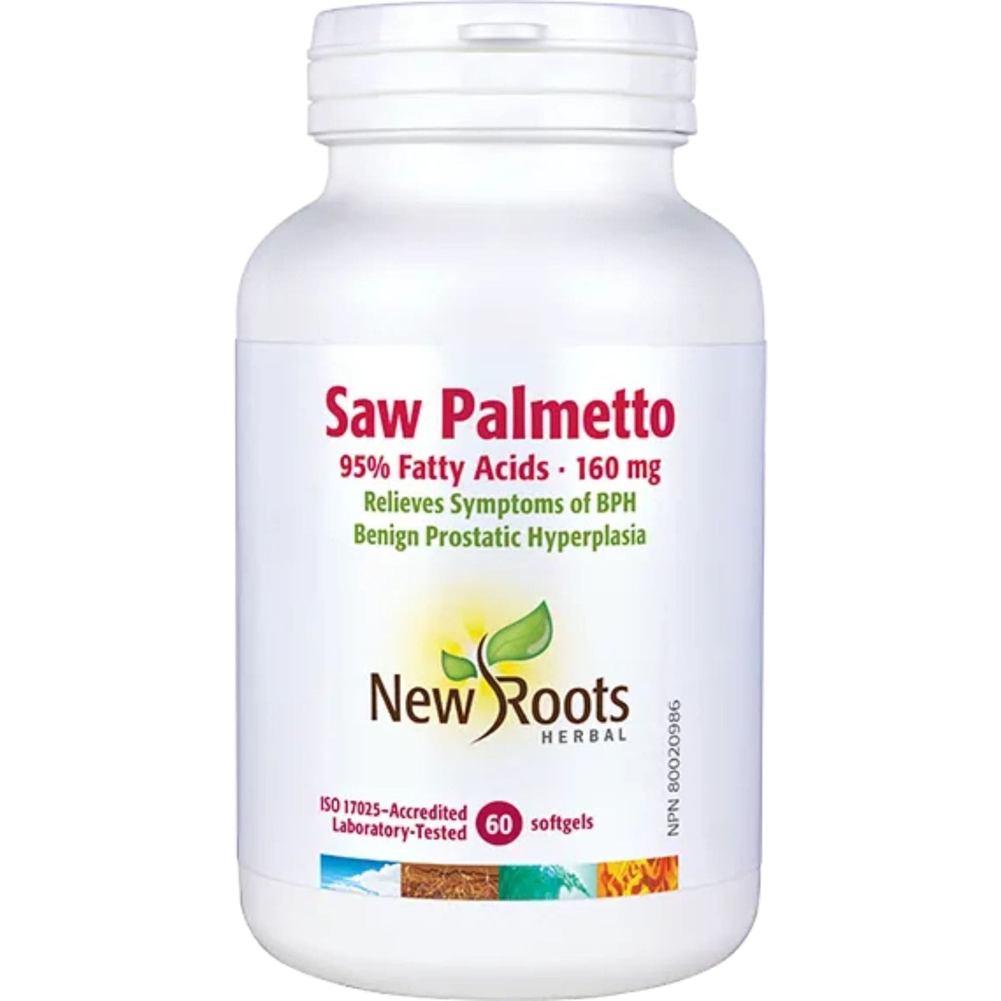 60 Softgels | New Roots Saw Palmetto 160mg 95% Fatty Acids