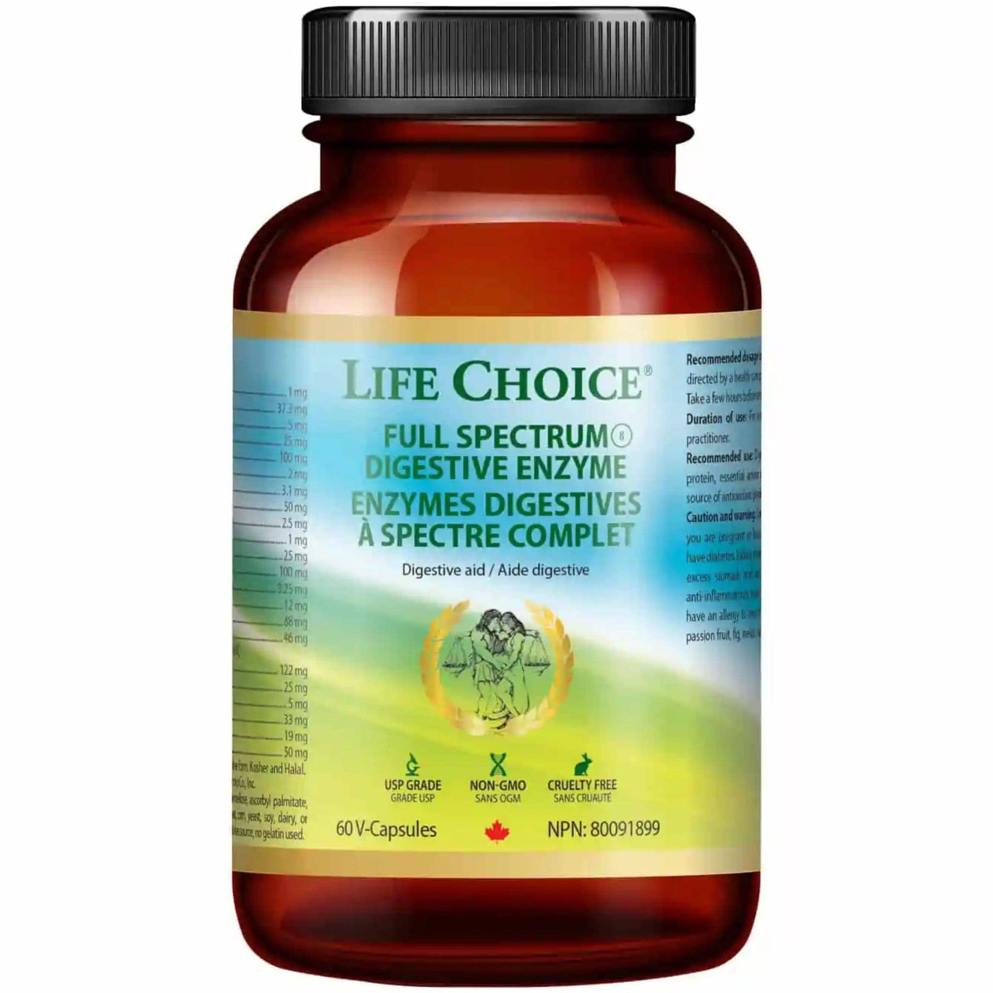 60 v-Capsules | Life Choice Full Spectrum Digestive Enzymes